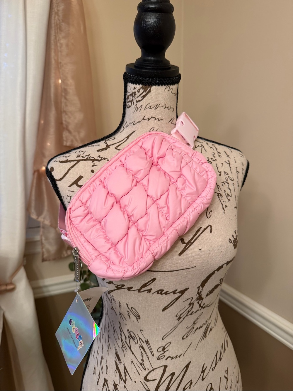 Iscream Quilted Pink Puff Crossbody Bag NWT